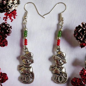 Christmas Earrings-Snowman